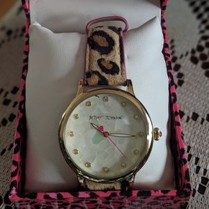 Betsey Johnson leopard print watch